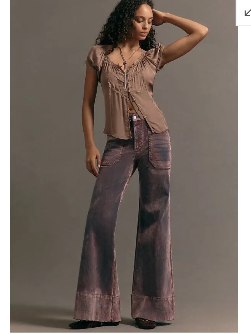 Anthropologie Pilcro Rylan Flocked High Rise Wide-Leg Jeans like new! 31